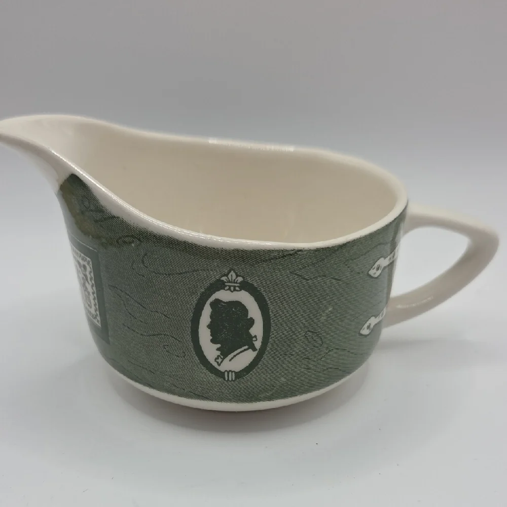 Royal Colonial Green and Cream Ceramic Creamer. Vintage